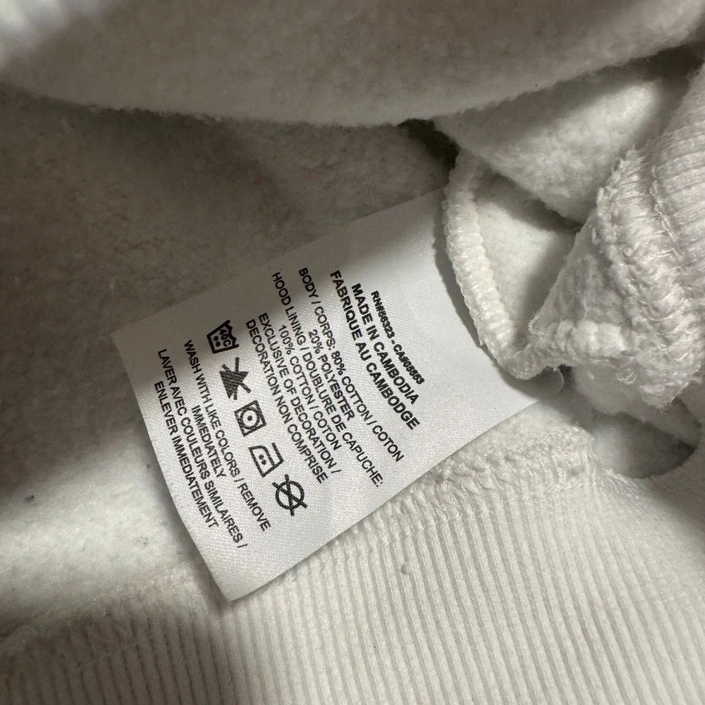 (STAINS)‎ Nike Fleece Pullover Hoodie Sweater White Men's Size Medium